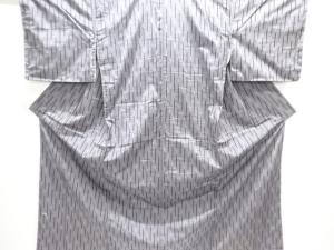 大正ロマン　絣縞模様織出し手織り紬着物